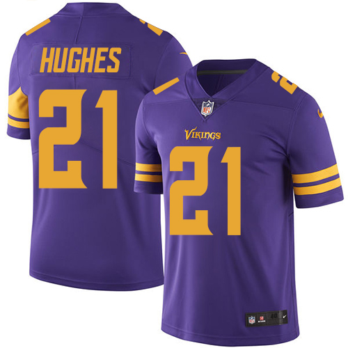 Minnesota Vikings #21 Limited Mike Hughes Purple Nike NFL Men Jersey Rush Vapor Untouchable->youth nfl jersey->Youth Jersey